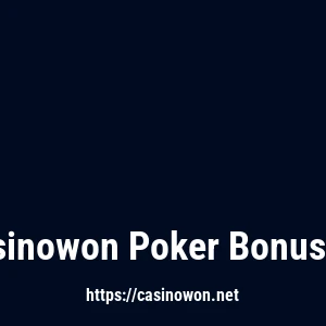 Casinowon Poker Bonusları